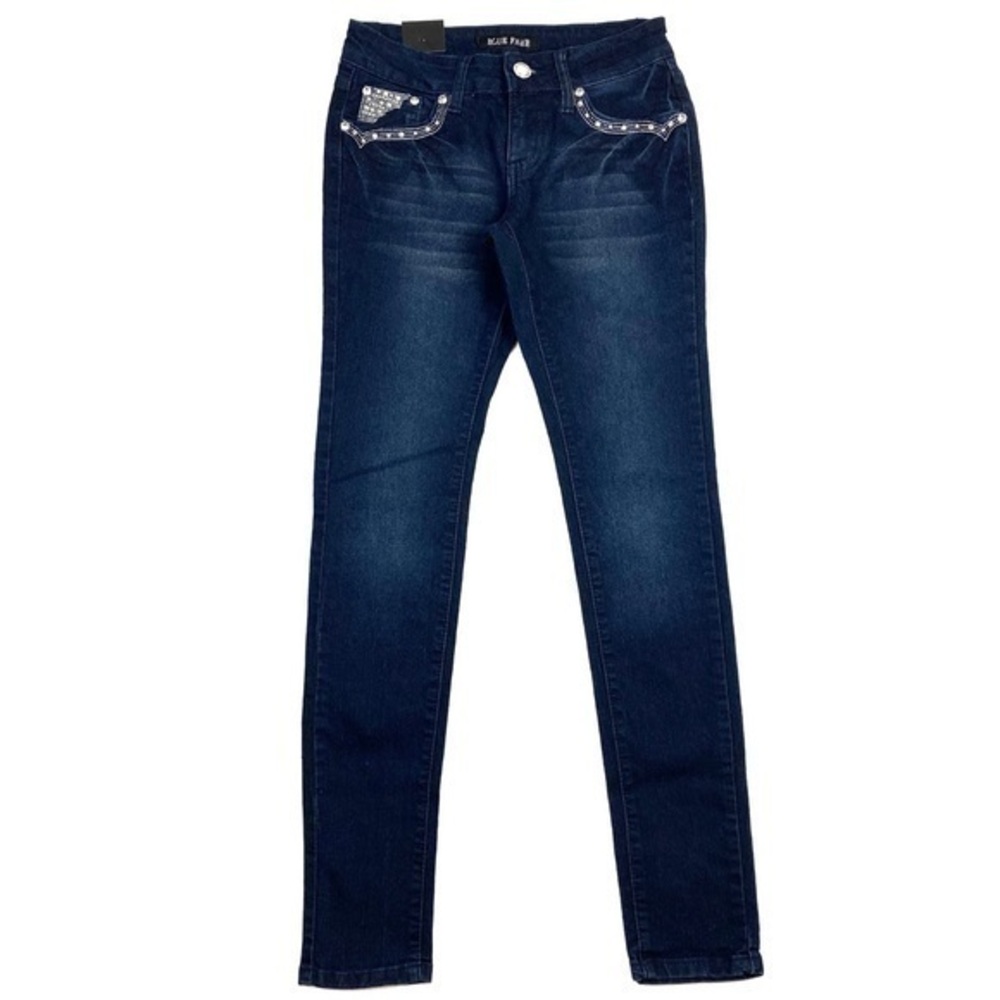 Blue Fame Rhinestone Embellished‎ Skinny Jean